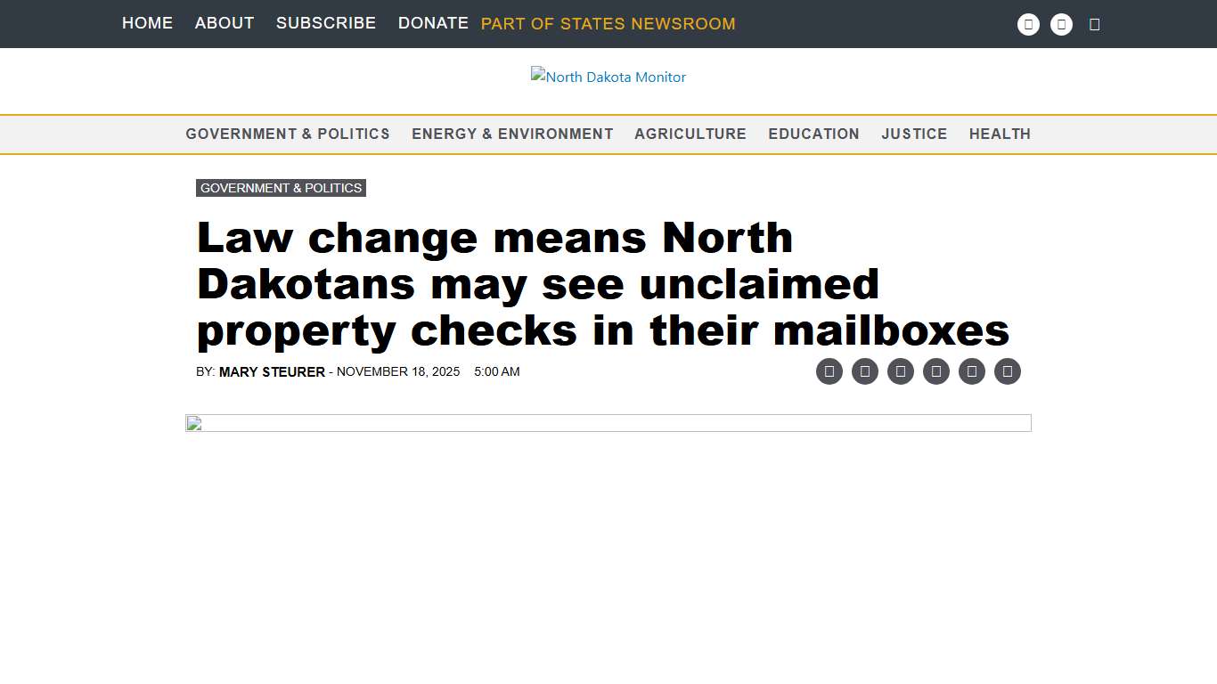 Law change means North Dakotans may see unclaimed property checks in their mailboxes • North Dakota Monitor